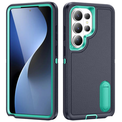 Rugged PC Hybrid Silicone Phone Case with Holder, For Samsung Galaxy S26 Ultra 5G, For Samsung Galaxy S26 Pro 5G, For Samsung Galaxy S25 FE 5G, For Samsung Galaxy S24 / S25 5G, For Samsung Galaxy S24+ / S25+ 5G, For Samsung Galaxy S25 Ultra 5G