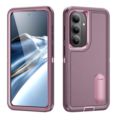 Rugged PC Hybrid Silicone Phone Case with Holder, For Samsung Galaxy S26 Ultra 5G, For Samsung Galaxy S26 Pro 5G, For Samsung Galaxy S25 FE 5G, For Samsung Galaxy S24 / S25 5G, For Samsung Galaxy S24+ / S25+ 5G, For Samsung Galaxy S25 Ultra 5G