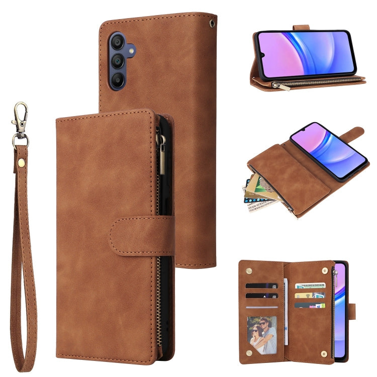 Multifunctional Frosted Zipper Wallet Leather Phone Case, For Samsung Galaxy A07 4G / 5G, For Samsung Galaxy A17 5G, For Samsung Galaxy A56 5G, For Samsung Galaxy A26 5G, For Samsung Galaxy A36 5G, For Samsung Galaxy A16 5G, For Samsung Galaxy A06 4G