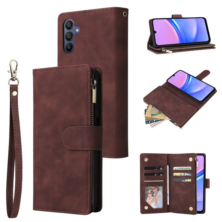 Multifunctional Frosted Zipper Wallet Leather Phone Case, For Samsung Galaxy A07 4G / 5G, For Samsung Galaxy A17 5G, For Samsung Galaxy A56 5G, For Samsung Galaxy A26 5G, For Samsung Galaxy A36 5G, For Samsung Galaxy A16 5G, For Samsung Galaxy A06 4G