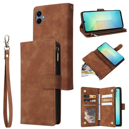 Multifunctional Frosted Zipper Wallet Leather Phone Case, For Samsung Galaxy A07 4G / 5G, For Samsung Galaxy A17 5G, For Samsung Galaxy A56 5G, For Samsung Galaxy A26 5G, For Samsung Galaxy A36 5G, For Samsung Galaxy A16 5G, For Samsung Galaxy A06 4G