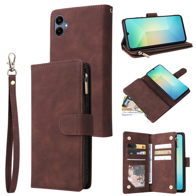 Multifunctional Frosted Zipper Wallet Leather Phone Case, For Samsung Galaxy A07 4G / 5G, For Samsung Galaxy A17 5G, For Samsung Galaxy A56 5G, For Samsung Galaxy A26 5G, For Samsung Galaxy A36 5G, For Samsung Galaxy A16 5G, For Samsung Galaxy A06 4G