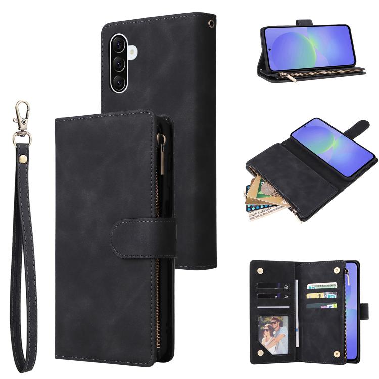Multifunctional Frosted Zipper Wallet Leather Phone Case, For Samsung Galaxy A07 4G / 5G, For Samsung Galaxy A17 5G, For Samsung Galaxy A56 5G, For Samsung Galaxy A26 5G, For Samsung Galaxy A36 5G, For Samsung Galaxy A16 5G, For Samsung Galaxy A06 4G