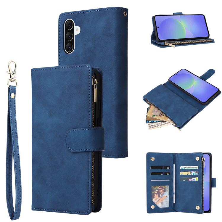 Multifunctional Frosted Zipper Wallet Leather Phone Case, For Samsung Galaxy A07 4G / 5G, For Samsung Galaxy A17 5G, For Samsung Galaxy A56 5G, For Samsung Galaxy A26 5G, For Samsung Galaxy A36 5G, For Samsung Galaxy A16 5G, For Samsung Galaxy A06 4G