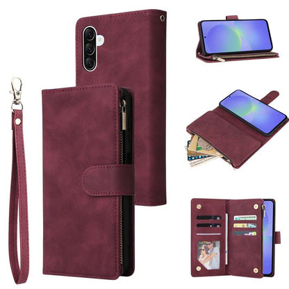 Multifunctional Frosted Zipper Wallet Leather Phone Case, For Samsung Galaxy A07 4G / 5G, For Samsung Galaxy A17 5G, For Samsung Galaxy A56 5G, For Samsung Galaxy A26 5G, For Samsung Galaxy A36 5G, For Samsung Galaxy A16 5G, For Samsung Galaxy A06 4G