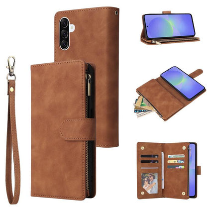 Multifunctional Frosted Zipper Wallet Leather Phone Case, For Samsung Galaxy A07 4G / 5G, For Samsung Galaxy A17 5G, For Samsung Galaxy A56 5G, For Samsung Galaxy A26 5G, For Samsung Galaxy A36 5G, For Samsung Galaxy A16 5G, For Samsung Galaxy A06 4G