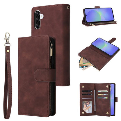 Multifunctional Frosted Zipper Wallet Leather Phone Case, For Samsung Galaxy A07 4G / 5G, For Samsung Galaxy A17 5G, For Samsung Galaxy A56 5G, For Samsung Galaxy A26 5G, For Samsung Galaxy A36 5G, For Samsung Galaxy A16 5G, For Samsung Galaxy A06 4G