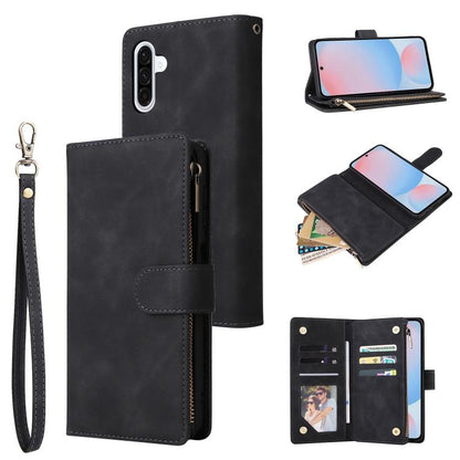Multifunctional Frosted Zipper Wallet Leather Phone Case, For Samsung Galaxy A07 4G / 5G, For Samsung Galaxy A17 5G, For Samsung Galaxy A56 5G, For Samsung Galaxy A26 5G, For Samsung Galaxy A36 5G, For Samsung Galaxy A16 5G, For Samsung Galaxy A06 4G