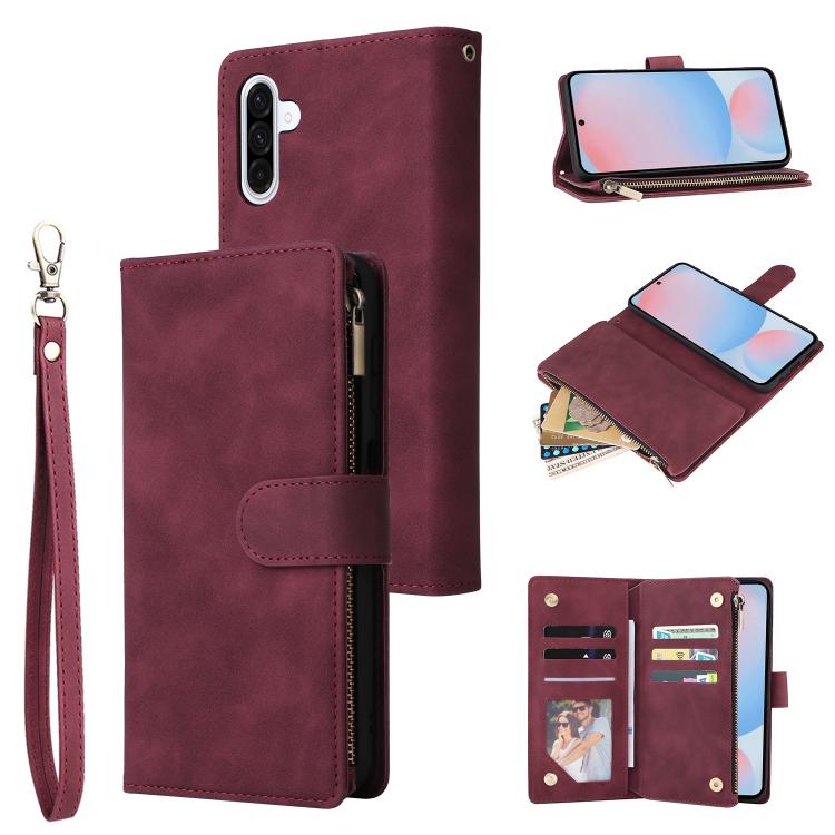 Multifunctional Frosted Zipper Wallet Leather Phone Case, For Samsung Galaxy A07 4G / 5G, For Samsung Galaxy A17 5G, For Samsung Galaxy A56 5G, For Samsung Galaxy A26 5G, For Samsung Galaxy A36 5G, For Samsung Galaxy A16 5G, For Samsung Galaxy A06 4G