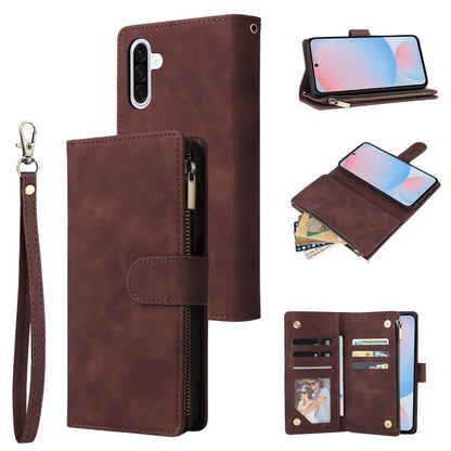 Multifunctional Frosted Zipper Wallet Leather Phone Case, For Samsung Galaxy A07 4G / 5G, For Samsung Galaxy A17 5G, For Samsung Galaxy A56 5G, For Samsung Galaxy A26 5G, For Samsung Galaxy A36 5G, For Samsung Galaxy A16 5G, For Samsung Galaxy A06 4G