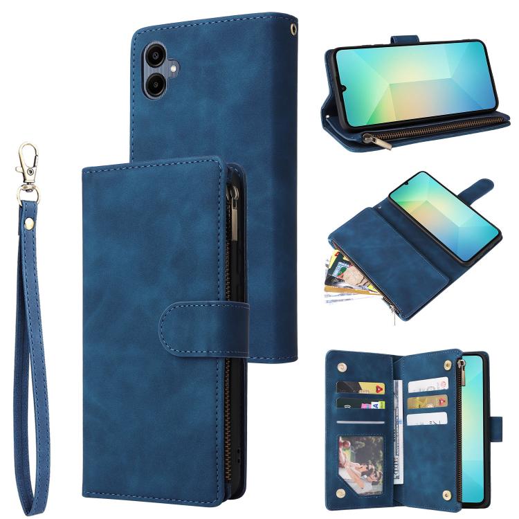 Multifunctional Frosted Zipper Wallet Leather Phone Case, For Samsung Galaxy A07 4G / 5G, For Samsung Galaxy A17 5G, For Samsung Galaxy A56 5G, For Samsung Galaxy A26 5G, For Samsung Galaxy A36 5G, For Samsung Galaxy A16 5G, For Samsung Galaxy A06 4G