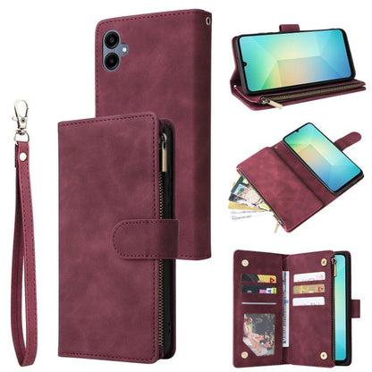Multifunctional Frosted Zipper Wallet Leather Phone Case, For Samsung Galaxy A07 4G / 5G, For Samsung Galaxy A17 5G, For Samsung Galaxy A56 5G, For Samsung Galaxy A26 5G, For Samsung Galaxy A36 5G, For Samsung Galaxy A16 5G, For Samsung Galaxy A06 4G