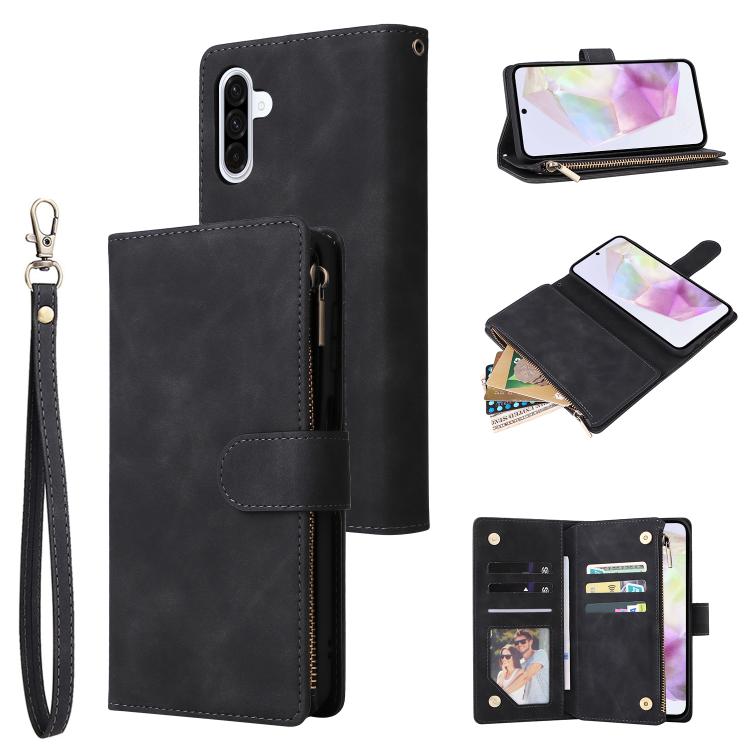 Multifunctional Frosted Zipper Wallet Leather Phone Case, For Samsung Galaxy A07 4G / 5G, For Samsung Galaxy A17 5G, For Samsung Galaxy A56 5G, For Samsung Galaxy A26 5G, For Samsung Galaxy A36 5G, For Samsung Galaxy A16 5G, For Samsung Galaxy A06 4G