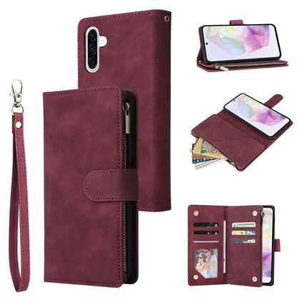 Multifunctional Frosted Zipper Wallet Leather Phone Case, For Samsung Galaxy A07 4G / 5G, For Samsung Galaxy A17 5G, For Samsung Galaxy A56 5G, For Samsung Galaxy A26 5G, For Samsung Galaxy A36 5G, For Samsung Galaxy A16 5G, For Samsung Galaxy A06 4G
