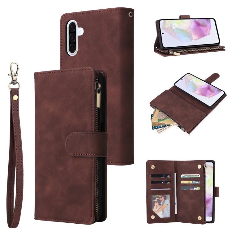 Multifunctional Frosted Zipper Wallet Leather Phone Case, For Samsung Galaxy A07 4G / 5G, For Samsung Galaxy A17 5G, For Samsung Galaxy A56 5G, For Samsung Galaxy A26 5G, For Samsung Galaxy A36 5G, For Samsung Galaxy A16 5G, For Samsung Galaxy A06 4G