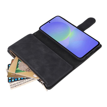 Multifunctional Frosted Zipper Wallet Leather Phone Case, For Galaxy A57 5G, For Galaxy A37 5G, For Galaxy A27 5G, For Galaxy A07 4G / 5G, For Galaxy A17 5G, For Galaxy A56 5G, For Galaxy A26 5G, For Galaxy A36 5G, For Galaxy A16 5G, For Galaxy A06 4G