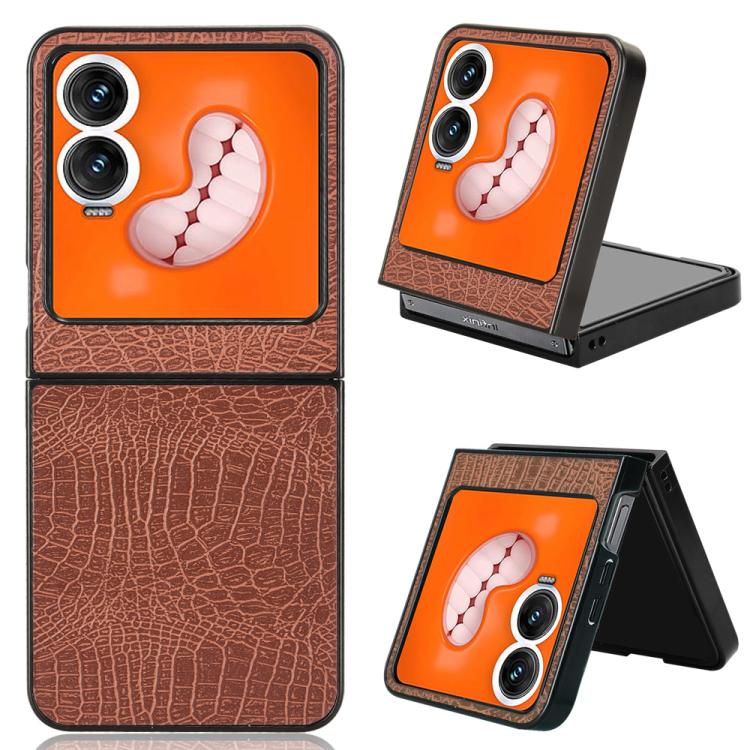 Crocodile Texture Back Cover Phone Case, For Tecno Phantom V Flip2, For Tecno Phantom V Fold2