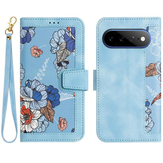 Floral Pattern Leather Phone Case with Lanyard, For Google Pixel 11 Pro XL, For Google Pixel 11 / 11 Pro, For Google Pixel 10a, For Google Pixel 9a, For Google Pixel 9 Pro XL, For Google Pixel 9 / 9 Pro, For Google Pixel 8a, For Google Pixel 8 Pro