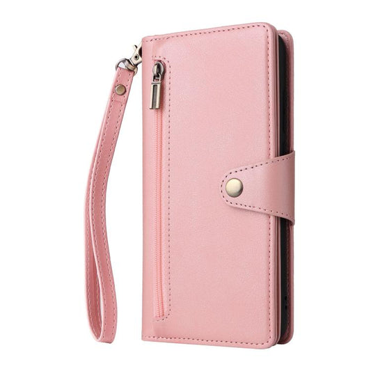 Rivet Buckle 9 Cards Three Fold Leather Phone Case, For Samsung Galaxy A07 4G / 5G, For Samsung Galaxy A17 5G, For Samsung Galaxy A56 5G, For Samsung Galaxy A26 5G, For Samsung Galaxy A36 5G, For Samsung Galaxy A16 5G, For Samsung Galaxy A06 4G