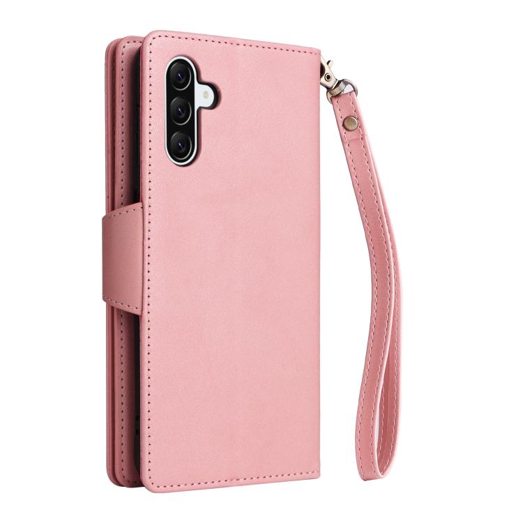 Rivet Buckle 9 Cards Three Fold Leather Phone Case, For Samsung Galaxy A57 5G, For Samsung Galaxy A37 5G, For Samsung Galaxy A07 4G / 5G, For Samsung Galaxy A17 5G, For Samsung Galaxy A56 5G, For Samsung Galaxy A26 5G, For Samsung Galaxy A36 5G        ...