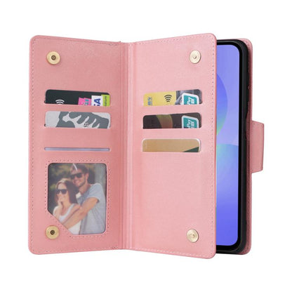 Rivet Buckle 9 Cards Three Fold Leather Phone Case, For Samsung Galaxy A57 5G, For Samsung Galaxy A37 5G, For Samsung Galaxy A07 4G / 5G, For Samsung Galaxy A17 5G, For Samsung Galaxy A56 5G, For Samsung Galaxy A26 5G, For Samsung Galaxy A36 5G        ...