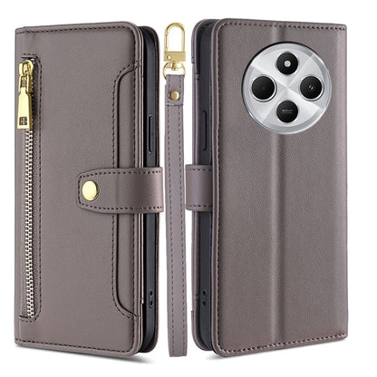Sheep Texture Cross-body Zipper Wallet Leather Phone Case, For Redmi Note 14 Pro 5G, For Redmi 14C 4G, For Redmi 13 4G