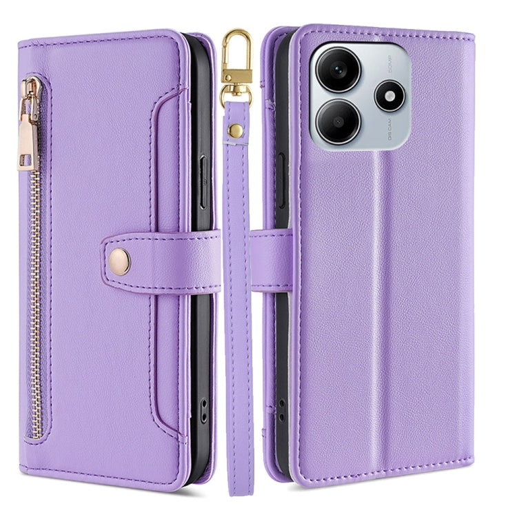Sheep Texture Cross-body Zipper Wallet Leather Phone Case, For Redmi A7 Pro 171mm / Poco C85x 5G, For Redmi Turbo 5 Max 5G / Poco X8 Pro Max 5G, For Redmi Turbo 5 5G / Poco X8 Pro 5G, For Redmi K90 Pro Max 5G / Poco F8 Ultra                            ...