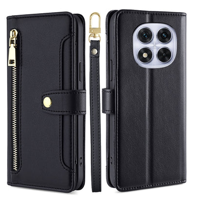 Sheep Texture Cross-body Zipper Wallet Leather Phone Case, For Redmi Note 14 Pro 5G, For Redmi 14C 4G, For Redmi 13 4G
