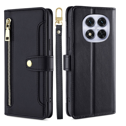 Sheep Texture Cross-body Zipper Wallet Leather Phone Case, For Redmi Note 14 Pro 5G, For Redmi 14C 4G, For Redmi 13 4G
