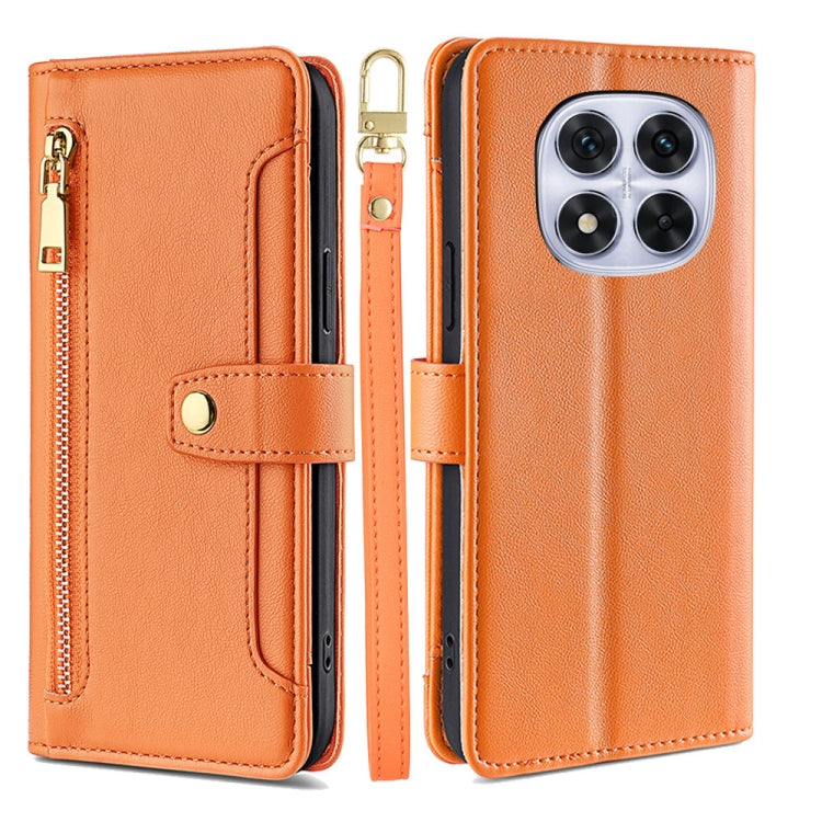 Sheep Texture Cross-body Zipper Wallet Leather Phone Case, For Redmi Note 14 Pro 5G, For Redmi 14C 4G, For Redmi 13 4G