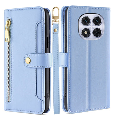 Sheep Texture Cross-body Zipper Wallet Leather Phone Case, For Redmi Note 14 Pro 5G, For Redmi 14C 4G, For Redmi 13 4G