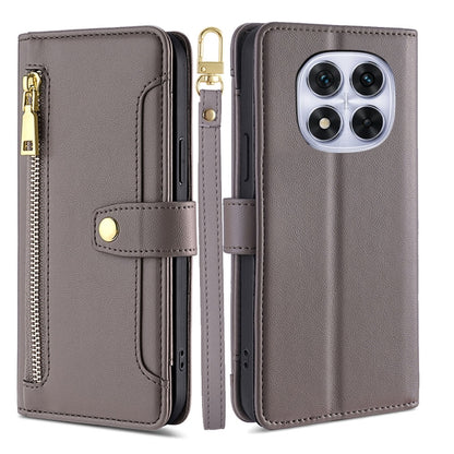 Sheep Texture Cross-body Zipper Wallet Leather Phone Case, For Redmi Note 14 Pro 5G, For Redmi 14C 4G, For Redmi 13 4G