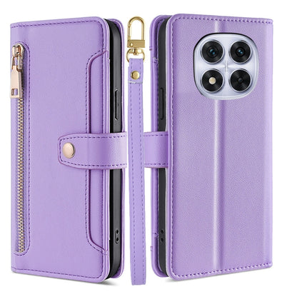 Sheep Texture Cross-body Zipper Wallet Leather Phone Case, For Redmi Note 14 Pro 5G, For Redmi 14C 4G, For Redmi 13 4G
