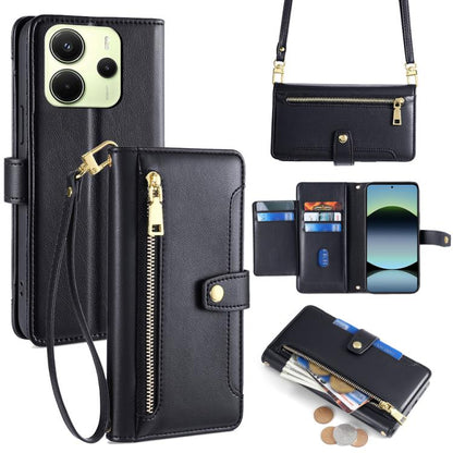 Sheep Texture Cross-body Zipper Wallet Leather Phone Case, For Redmi A7 Pro 171mm / Poco C85x 5G, For Redmi Turbo 5 Max 5G / Poco X8 Pro Max 5G, For Redmi Turbo 5 5G / Poco X8 Pro 5G, For Redmi K90 Pro Max 5G / Poco F8 Ultra                            ...