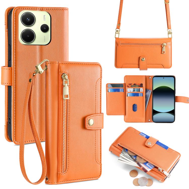 Sheep Texture Cross-body Zipper Wallet Leather Phone Case, For Redmi A7 Pro 171mm / Poco C85x 5G, For Redmi Turbo 5 Max 5G / Poco X8 Pro Max 5G, For Redmi Turbo 5 5G / Poco X8 Pro 5G, For Redmi K90 Pro Max 5G / Poco F8 Ultra                            ...