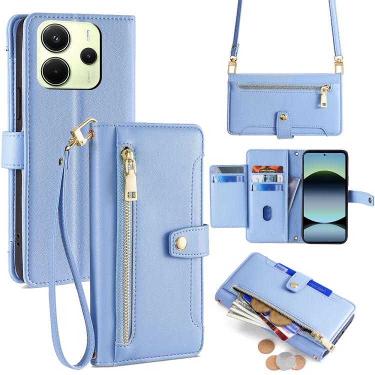 Sheep Texture Cross-body Zipper Wallet Leather Phone Case, For Redmi A7 Pro 171mm / Poco C85x 5G, For Redmi Turbo 5 Max 5G / Poco X8 Pro Max 5G, For Redmi Turbo 5 5G / Poco X8 Pro 5G, For Redmi K90 Pro Max 5G / Poco F8 Ultra                            ...