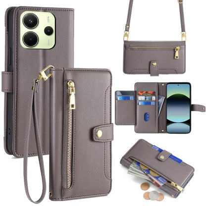 Sheep Texture Cross-body Zipper Wallet Leather Phone Case, For Redmi A7 Pro 171mm / Poco C85x 5G, For Redmi Turbo 5 Max 5G / Poco X8 Pro Max 5G, For Redmi Turbo 5 5G / Poco X8 Pro 5G, For Redmi K90 Pro Max 5G / Poco F8 Ultra                            ...