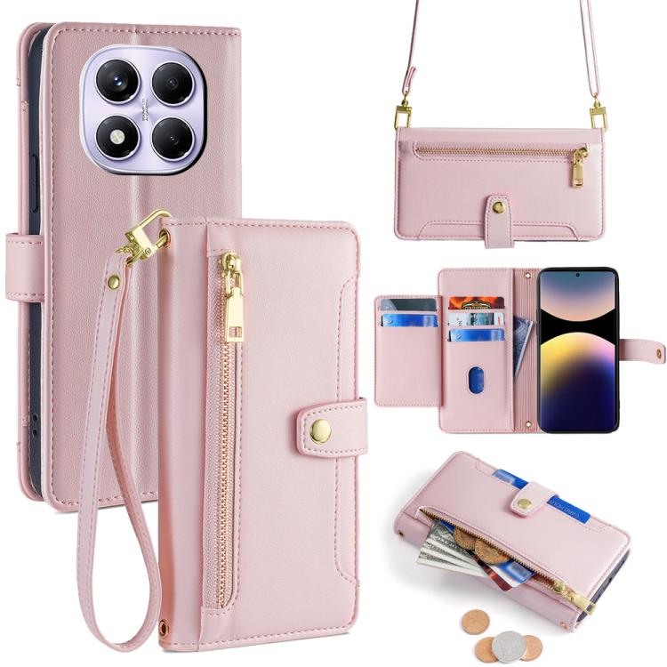 Sheep Texture Cross-body Zipper Wallet Leather Phone Case, For Redmi A7 Pro 171mm / Poco C85x 5G, For Redmi Turbo 5 Max 5G / Poco X8 Pro Max 5G, For Redmi Turbo 5 5G / Poco X8 Pro 5G, For Redmi K90 Pro Max 5G / Poco F8 Ultra                            ...