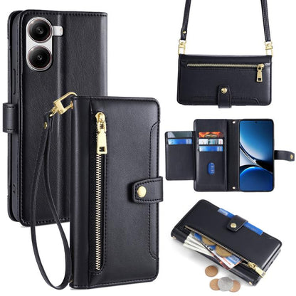 Sheep Texture Cross-body Zipper Wallet Leather Phone Case, For Redmi A7 Pro 171mm / Poco C85x 5G, For Redmi Turbo 5 Max 5G / Poco X8 Pro Max 5G, For Redmi Turbo 5 5G / Poco X8 Pro 5G, For Redmi K90 Pro Max 5G / Poco F8 Ultra                            ...