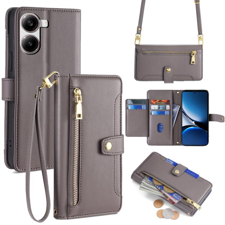 Sheep Texture Cross-body Zipper Wallet Leather Phone Case, For Redmi A7 Pro 171mm / Poco C85x 5G, For Redmi Turbo 5 Max 5G / Poco X8 Pro Max 5G, For Redmi Turbo 5 5G / Poco X8 Pro 5G, For Redmi K90 Pro Max 5G / Poco F8 Ultra                            ...
