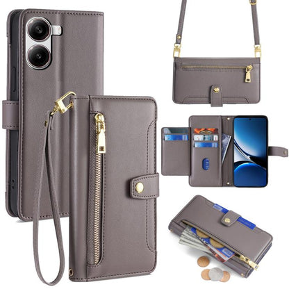 Sheep Texture Cross-body Zipper Wallet Leather Phone Case, For Redmi A7 Pro 171mm / Poco C85x 5G, For Redmi Turbo 5 Max 5G / Poco X8 Pro Max 5G, For Redmi Turbo 5 5G / Poco X8 Pro 5G, For Redmi K90 Pro Max 5G / Poco F8 Ultra                            ...
