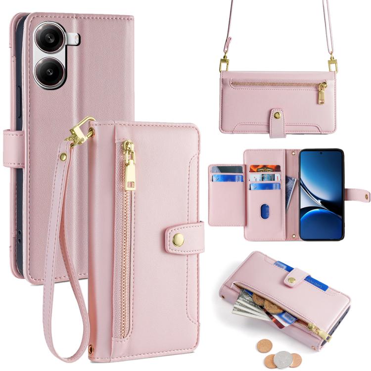 Sheep Texture Cross-body Zipper Wallet Leather Phone Case, For Redmi A7 Pro 171mm / Poco C85x 5G, For Redmi Turbo 5 Max 5G / Poco X8 Pro Max 5G, For Redmi Turbo 5 5G / Poco X8 Pro 5G, For Redmi K90 Pro Max 5G / Poco F8 Ultra                            ...