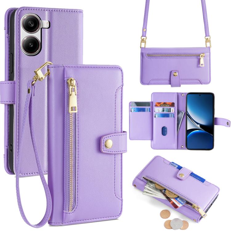 Sheep Texture Cross-body Zipper Wallet Leather Phone Case, For Redmi A7 Pro 171mm / Poco C85x 5G, For Redmi Turbo 5 Max 5G / Poco X8 Pro Max 5G, For Redmi Turbo 5 5G / Poco X8 Pro 5G, For Redmi K90 Pro Max 5G / Poco F8 Ultra                            ...