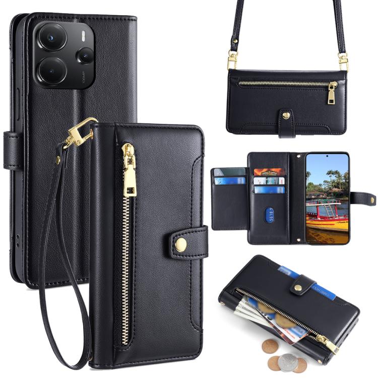 Sheep Texture Cross-body Zipper Wallet Leather Phone Case, For Redmi A7 Pro 171mm / Poco C85x 5G, For Redmi Turbo 5 Max 5G / Poco X8 Pro Max 5G, For Redmi Turbo 5 5G / Poco X8 Pro 5G, For Redmi K90 Pro Max 5G / Poco F8 Ultra                            ...