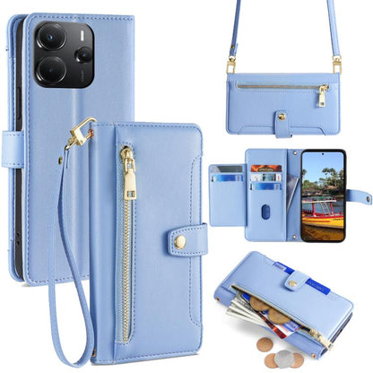 Sheep Texture Cross-body Zipper Wallet Leather Phone Case, For Redmi A7 Pro 171mm / Poco C85x 5G, For Redmi Turbo 5 Max 5G / Poco X8 Pro Max 5G, For Redmi Turbo 5 5G / Poco X8 Pro 5G, For Redmi K90 Pro Max 5G / Poco F8 Ultra                            ...