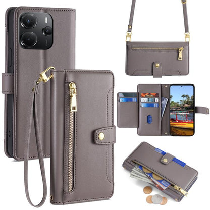Sheep Texture Cross-body Zipper Wallet Leather Phone Case, For Redmi A7 Pro 171mm / Poco C85x 5G, For Redmi Turbo 5 Max 5G / Poco X8 Pro Max 5G, For Redmi Turbo 5 5G / Poco X8 Pro 5G, For Redmi K90 Pro Max 5G / Poco F8 Ultra                            ...