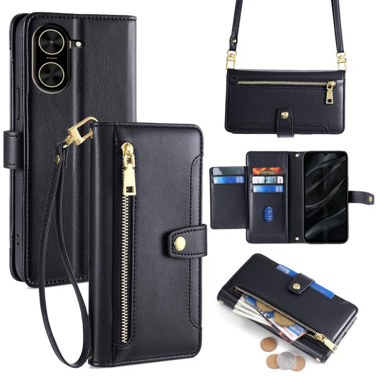 Sheep Texture Cross-body Zipper Wallet Leather Phone Case, For Redmi A7 Pro 171mm / Poco C85x 5G, For Redmi Turbo 5 Max 5G / Poco X8 Pro Max 5G, For Redmi Turbo 5 5G / Poco X8 Pro 5G, For Redmi K90 Pro Max 5G / Poco F8 Ultra                            ...