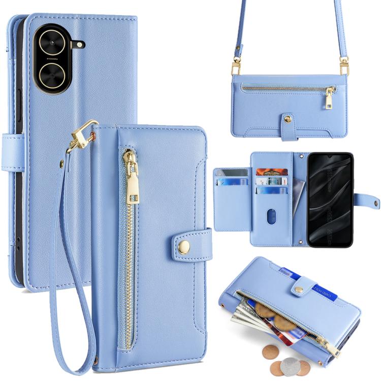 Sheep Texture Cross-body Zipper Wallet Leather Phone Case, For Redmi A7 Pro 171mm / Poco C85x 5G, For Redmi Turbo 5 Max 5G / Poco X8 Pro Max 5G, For Redmi Turbo 5 5G / Poco X8 Pro 5G, For Redmi K90 Pro Max 5G / Poco F8 Ultra                            ...