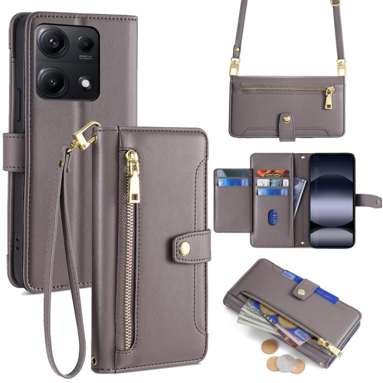 Sheep Texture Cross-body Zipper Wallet Leather Phone Case, For Redmi A7 Pro 171mm / Poco C85x 5G, For Redmi Turbo 5 Max 5G / Poco X8 Pro Max 5G, For Redmi Turbo 5 5G / Poco X8 Pro 5G, For Redmi K90 Pro Max 5G / Poco F8 Ultra                            ...