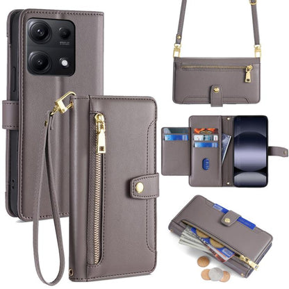 Sheep Texture Cross-body Zipper Wallet Leather Phone Case, For Redmi A7 Pro 171mm / Poco C85x 5G, For Redmi Turbo 5 Max 5G / Poco X8 Pro Max 5G, For Redmi Turbo 5 5G / Poco X8 Pro 5G, For Redmi K90 Pro Max 5G / Poco F8 Ultra                            ...